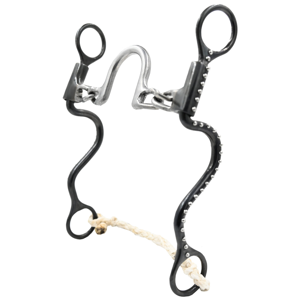 Dutton Bits Medium Ported Chain Cavalry Bit with Dotted Shanks