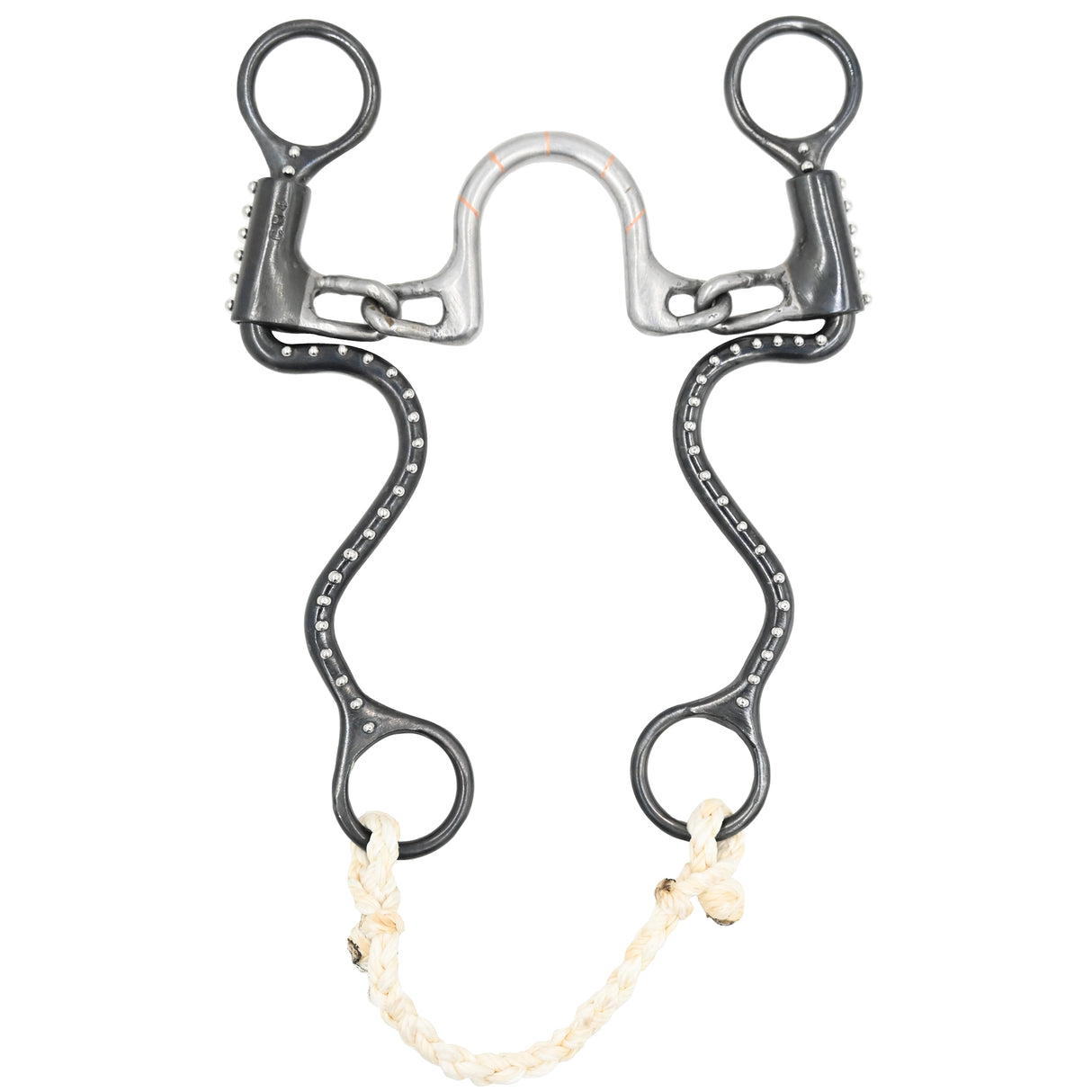 Dutton Bits Medium Ported Chain Cavalry Bit with Dotted Shanks