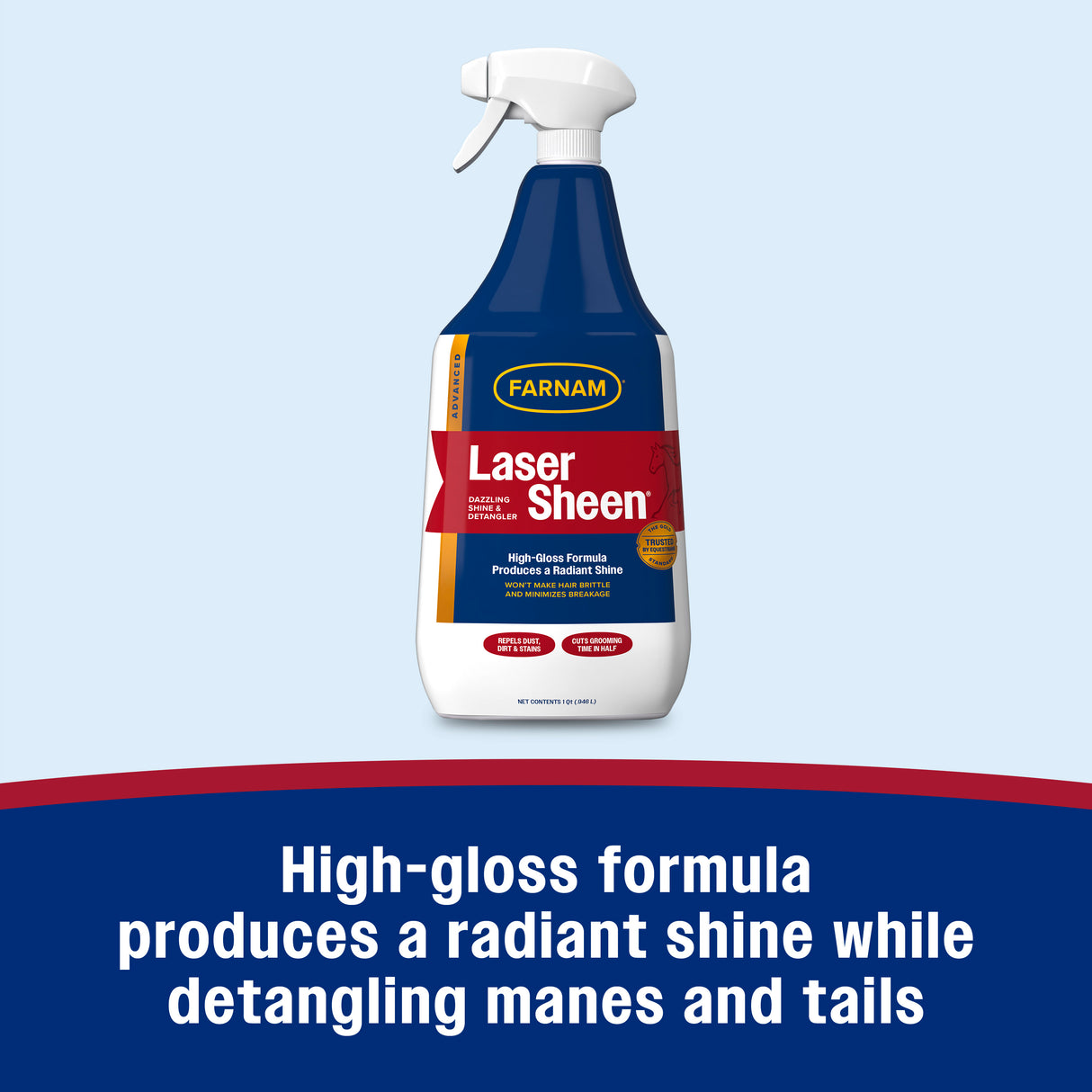 Farnam Laser Sheen Dazzling Shine & Detangler Ready to Use Spray- 32oz.