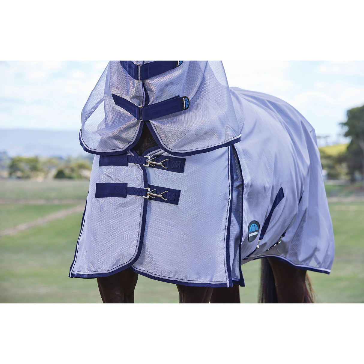 Weatherbeeta ComFiTec Hexi Shield Fly Sheet Combo- Silver/Navy/White