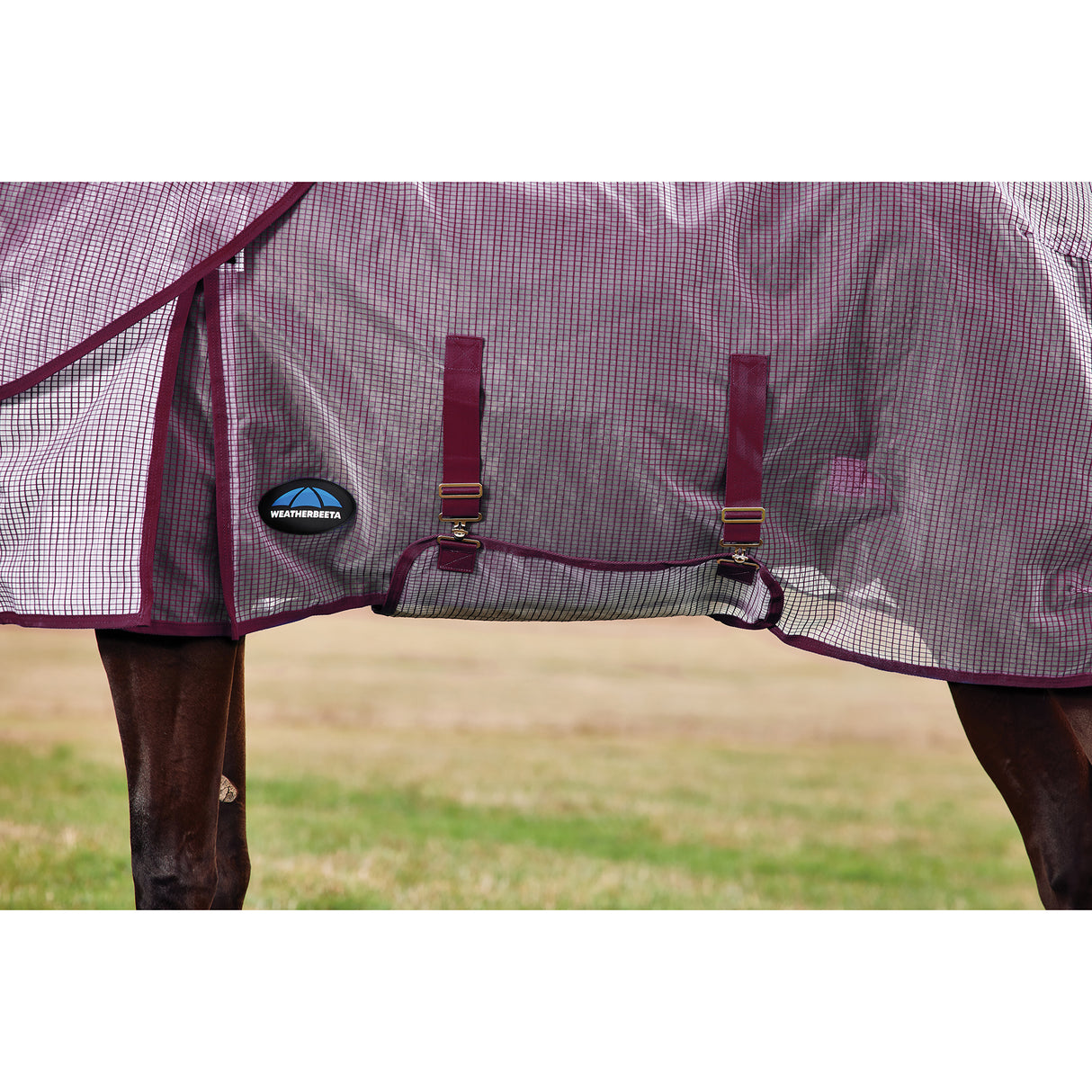 Weatherbeeta ComFiTec RipShield Fly Sheet Detach-A-Neck- White/Burgundy