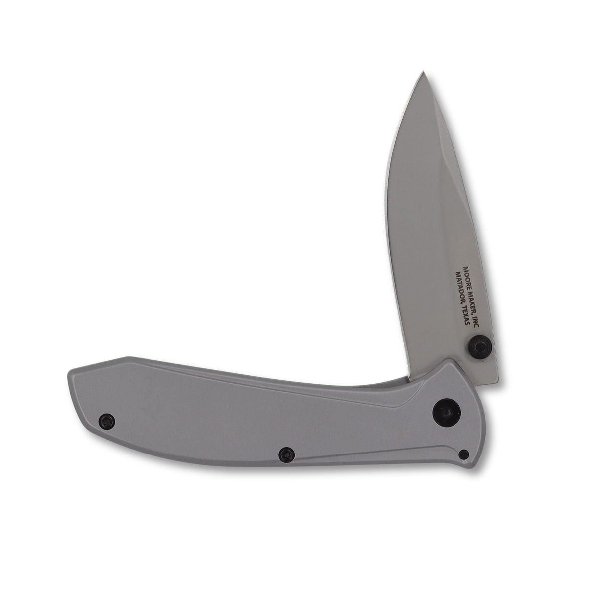 Moore Maker Silver Aluminum Self Assist Liner Lock Pocket Knife- 4"