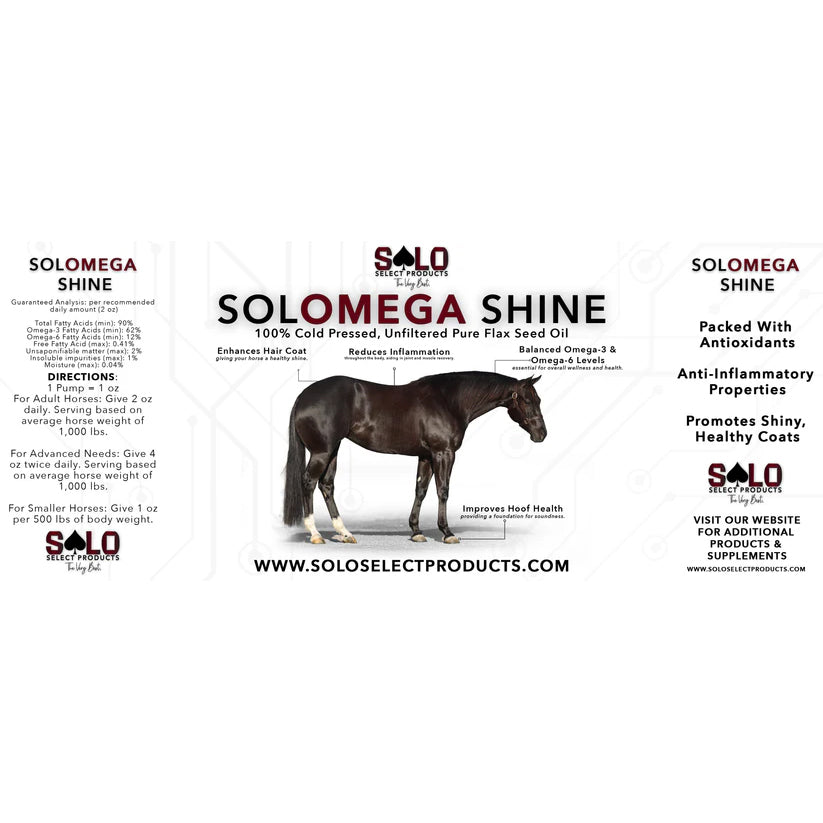 Solo Select SoloMega Shine: 100% Pure Flax Oil- Gallon