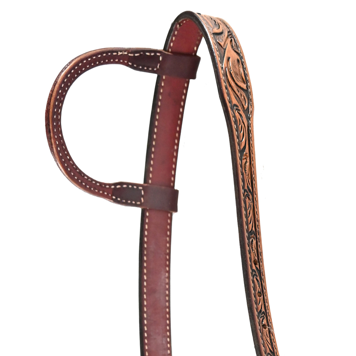 Billy Cook Saddlery 1" Floral Tooled Tapered Slip Ear Headstall