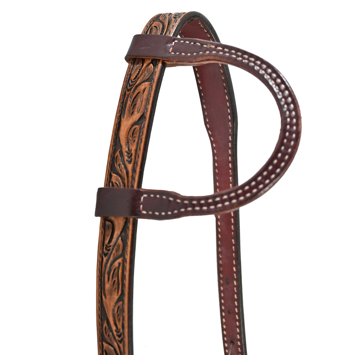Billy Cook Saddlery 1" Floral Tooled Tapered Slip Ear Headstall