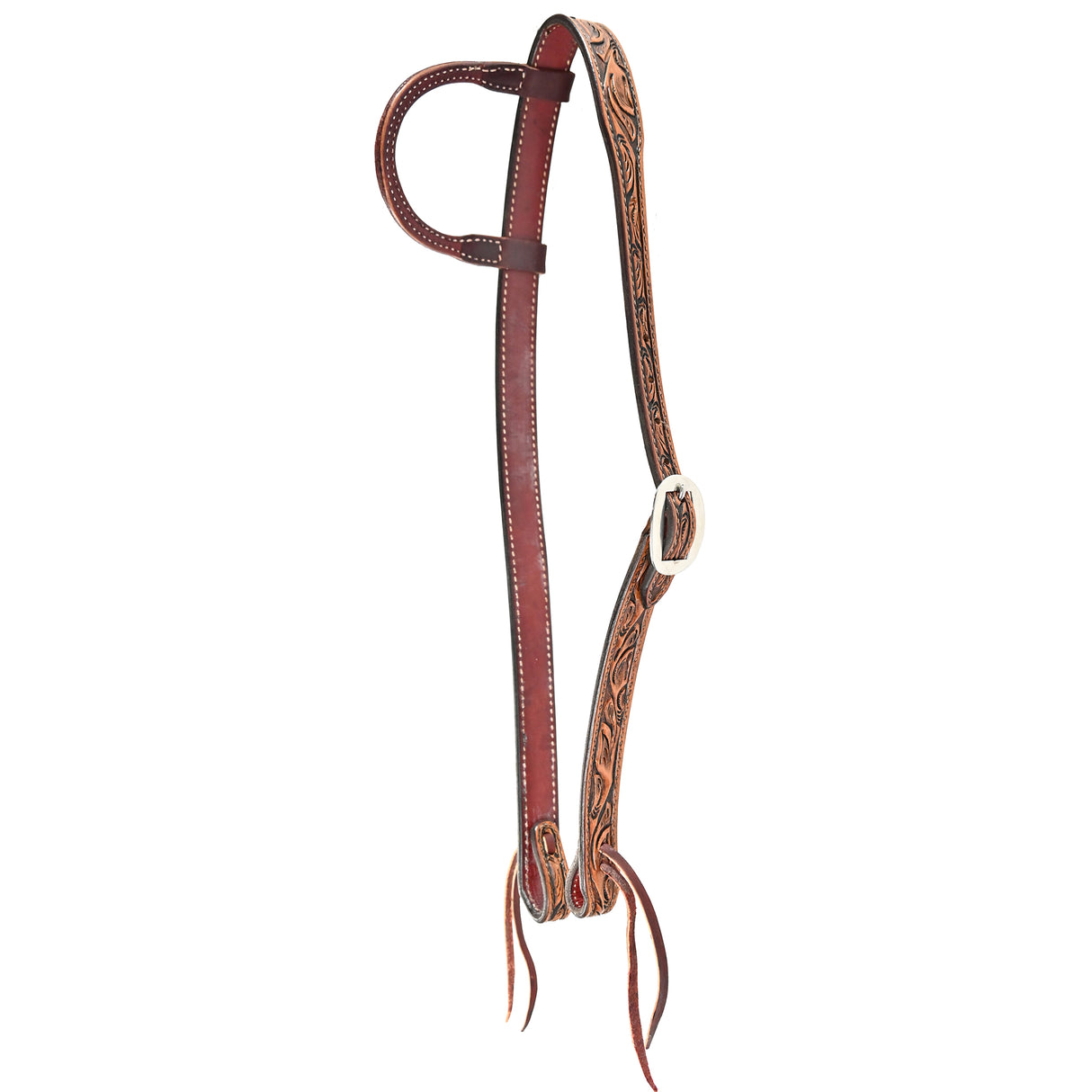 Billy Cook Saddlery 1" Floral Tooled Tapered Slip Ear Headstall