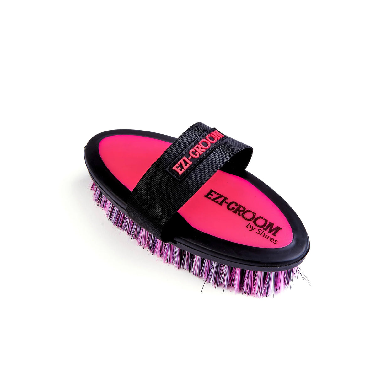 Shires EZI-Groom Grip Small Body Brush- Bright Pink