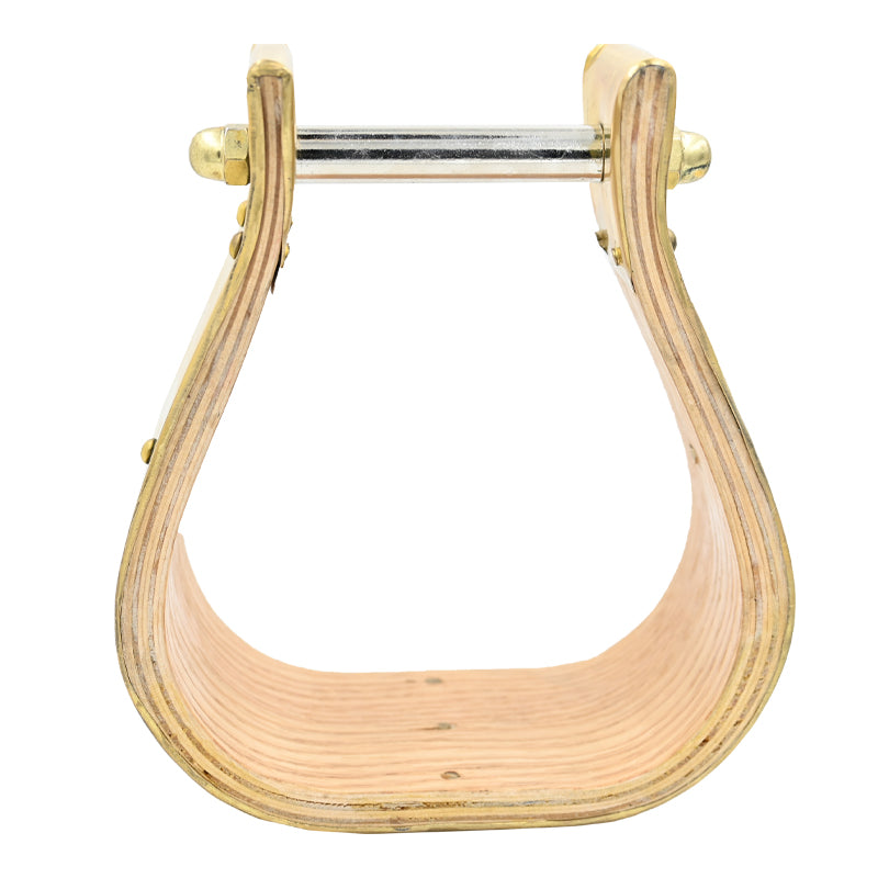 Coolhorse 3" Wooden Brass Covered Bell Stirrup
