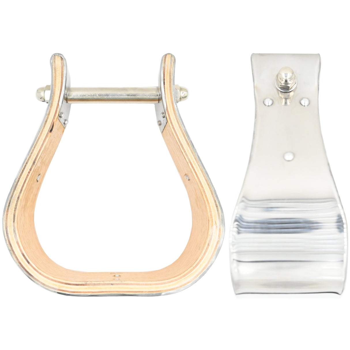 Coolhorse 3" Wooden Stainless Steel Covered Bell Stirrup