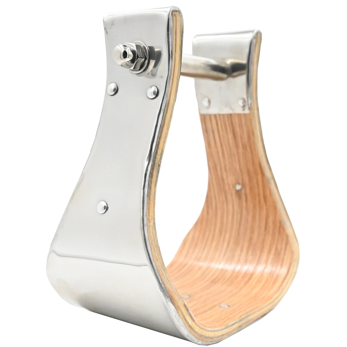 Coolhorse 4" Wooden Stainless Steel Covered Bell Stirrup