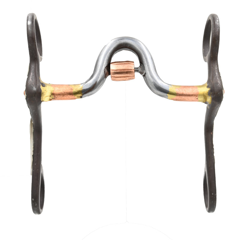 Coolhorse Brown Sweet Iron Solid Port Curb Bit with Roller
