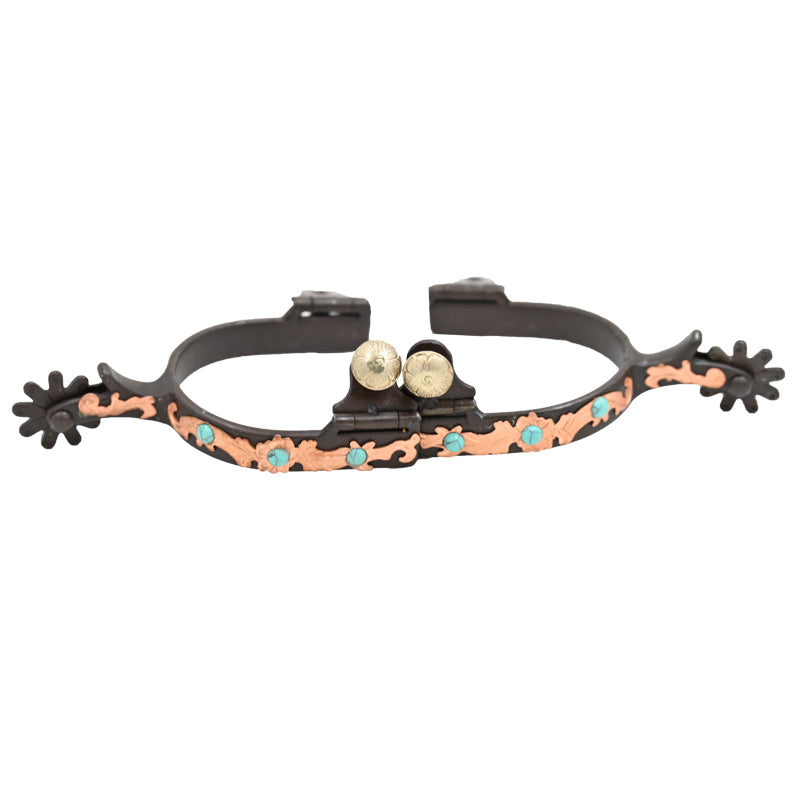 Coolhorse Ladies Antique Brass Spurs with Turquoise Accents