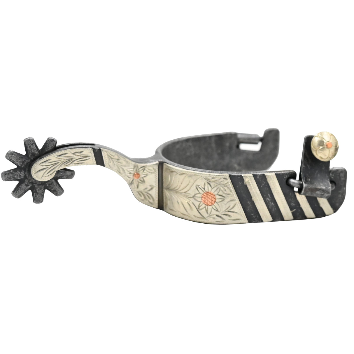 Coolhorse Aged Floral Stripe Spurs