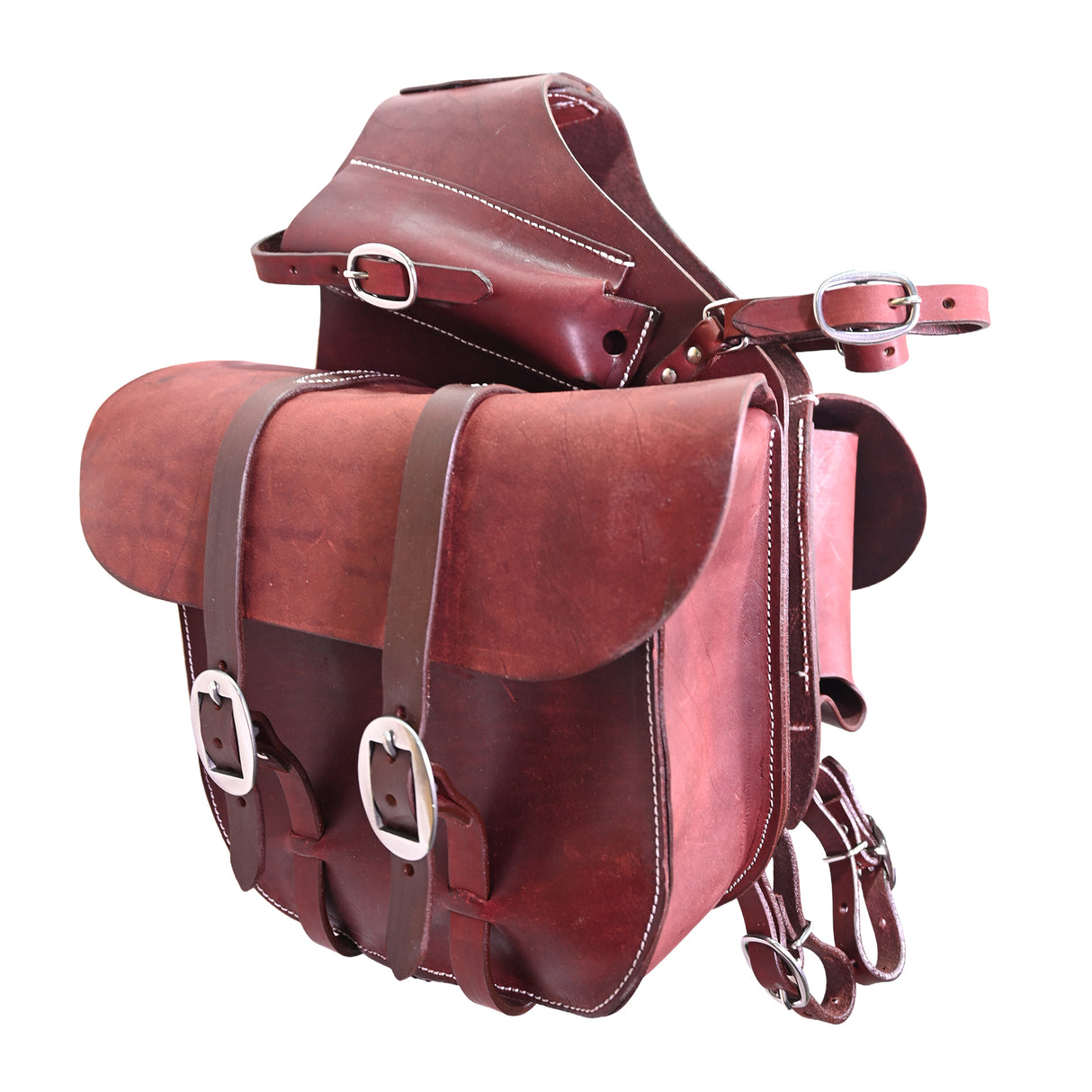 Coolhorse Deluxe Burgundy Leather Medicine Bag