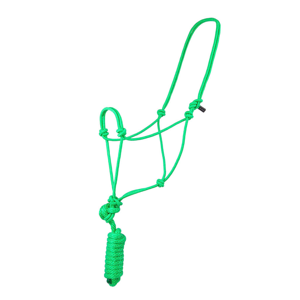 Coolhorse Green Knotted Poly Rope Halter- 8' Lead