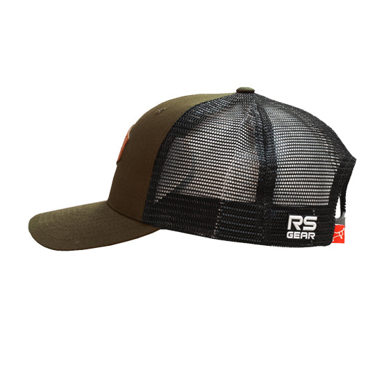 RopeSmart Leather Patch Cap- Army Green