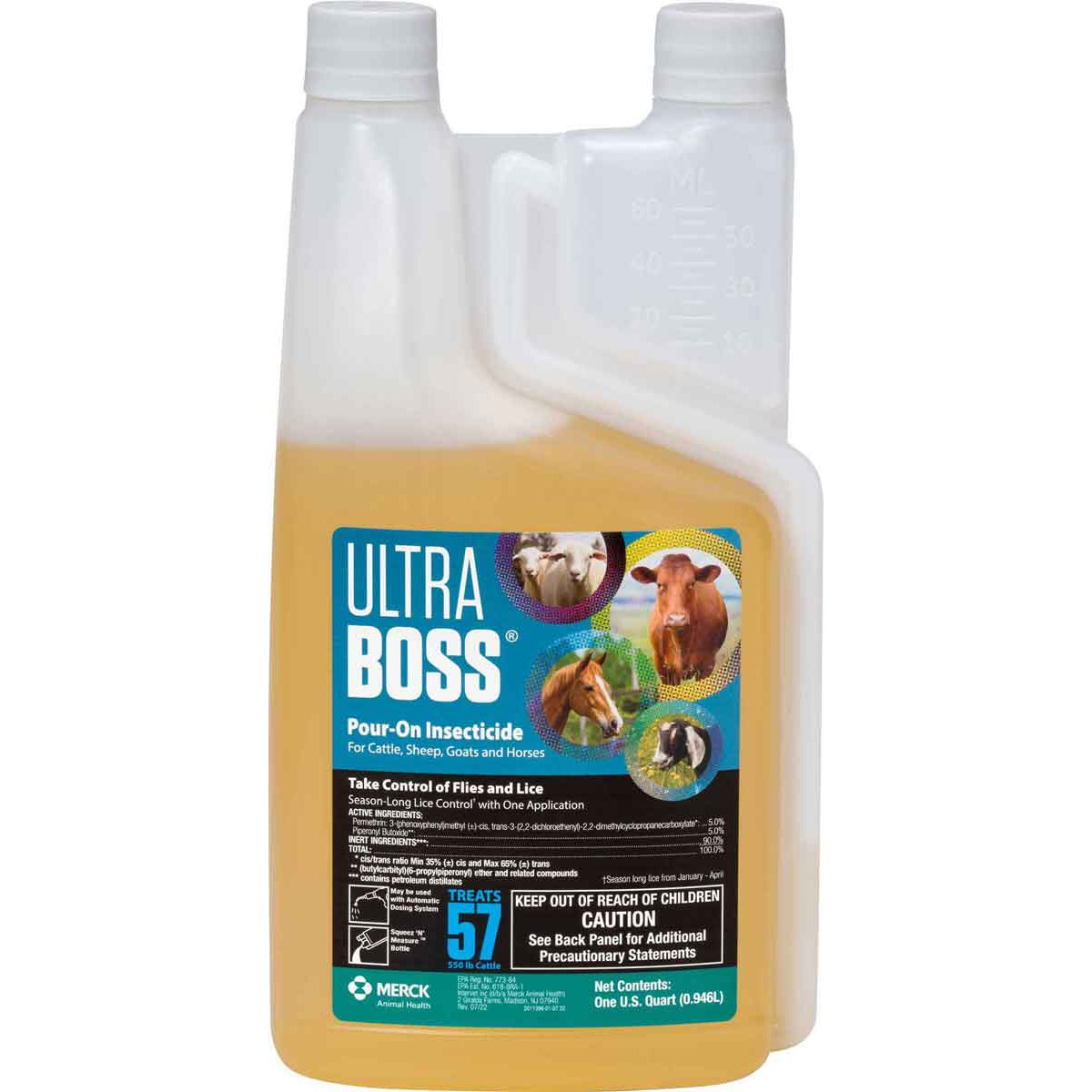 Merck Ultra Boss Permethrin Insecticide Pour-On for Cattle, Sheep, Goats and Horses
