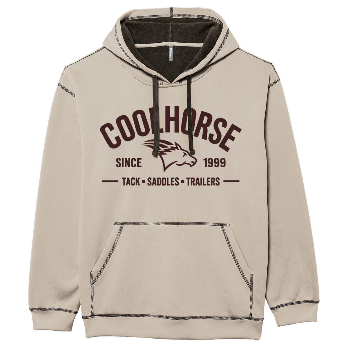 Coolhorse Men's Sand Dune & Brown Block Style Hoodie