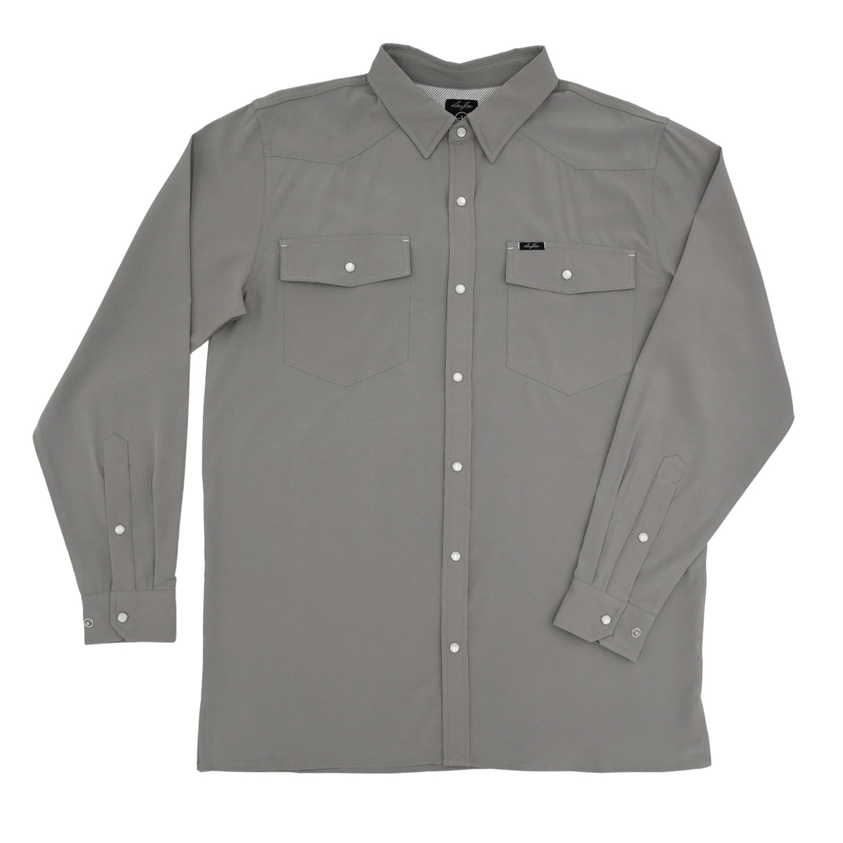 San Jac Youth Long Sleeve Performance Pearl Snap Shirt - Grey