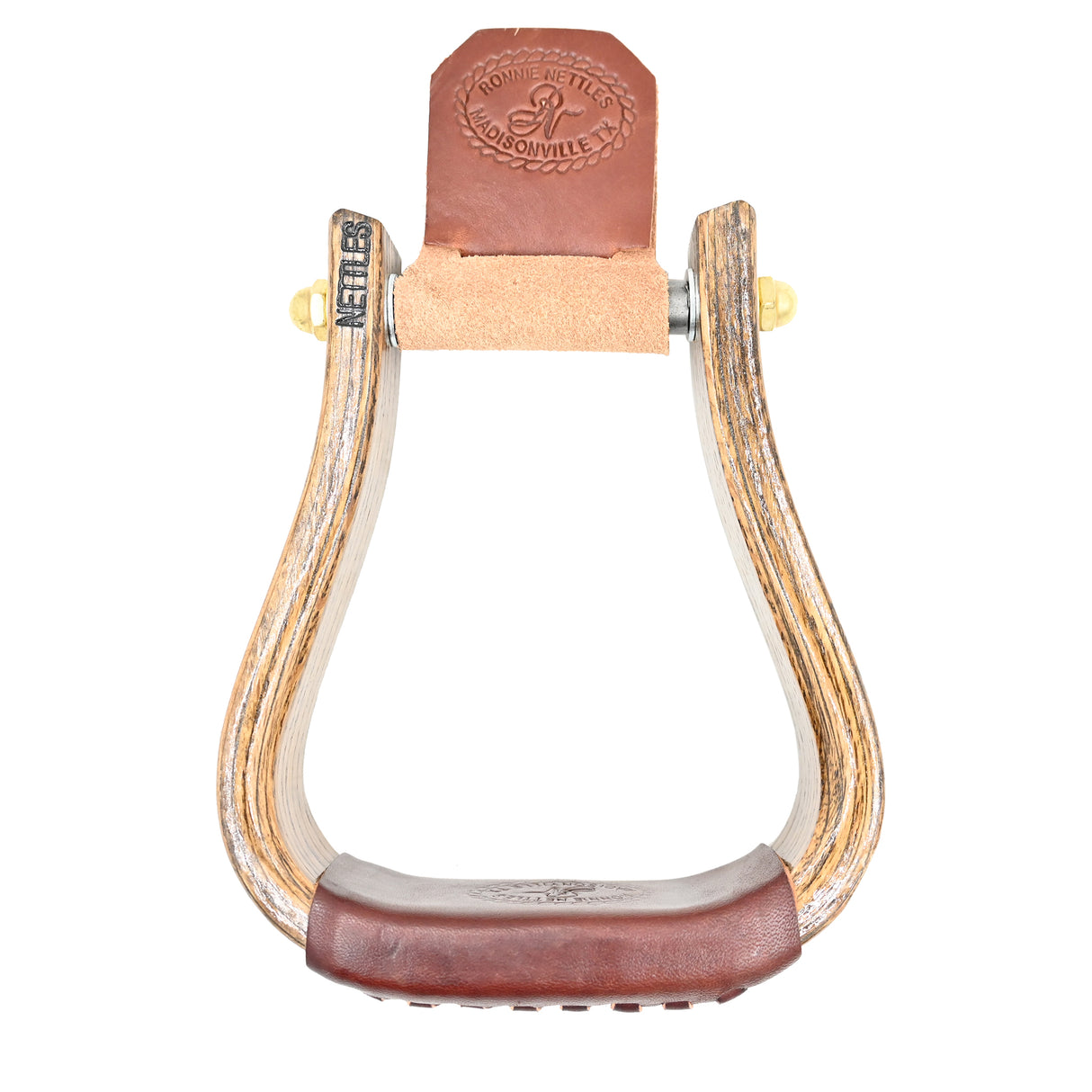 Nettles 2" Flat Bottom Chocolate Varnish Stirrups