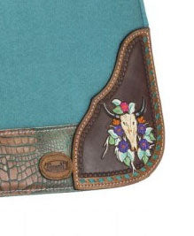 Tough-1 Hand Painted Steer Skull Saddle Pad