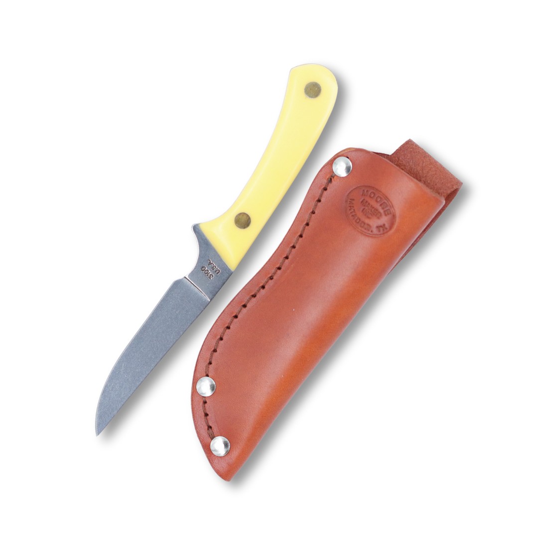Moore Maker Yellow Delrin Hunter Knife - 6 5/8"