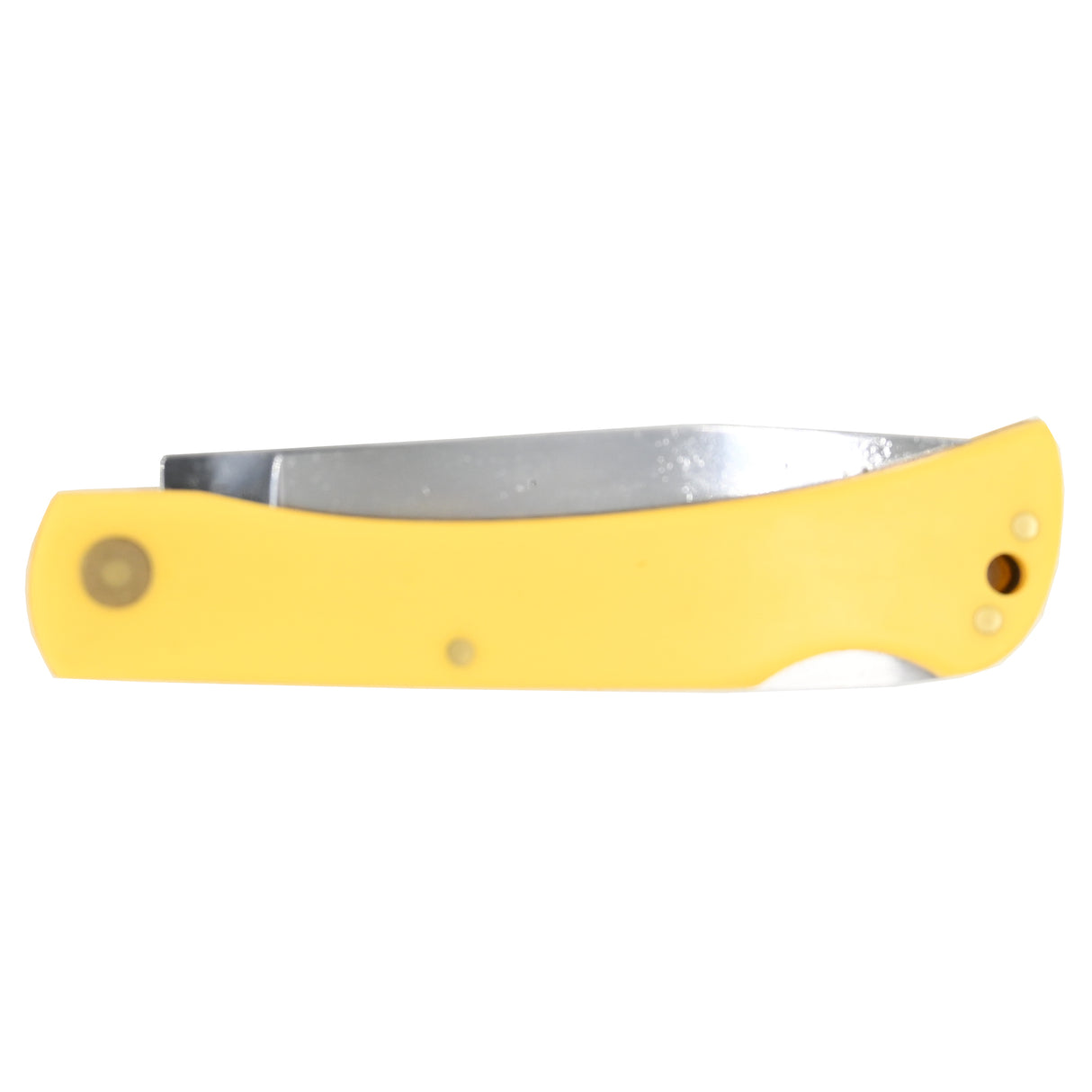 Moore Maker Yellow Locking Sodbuster Knife with Scabbard - 4-1/2"