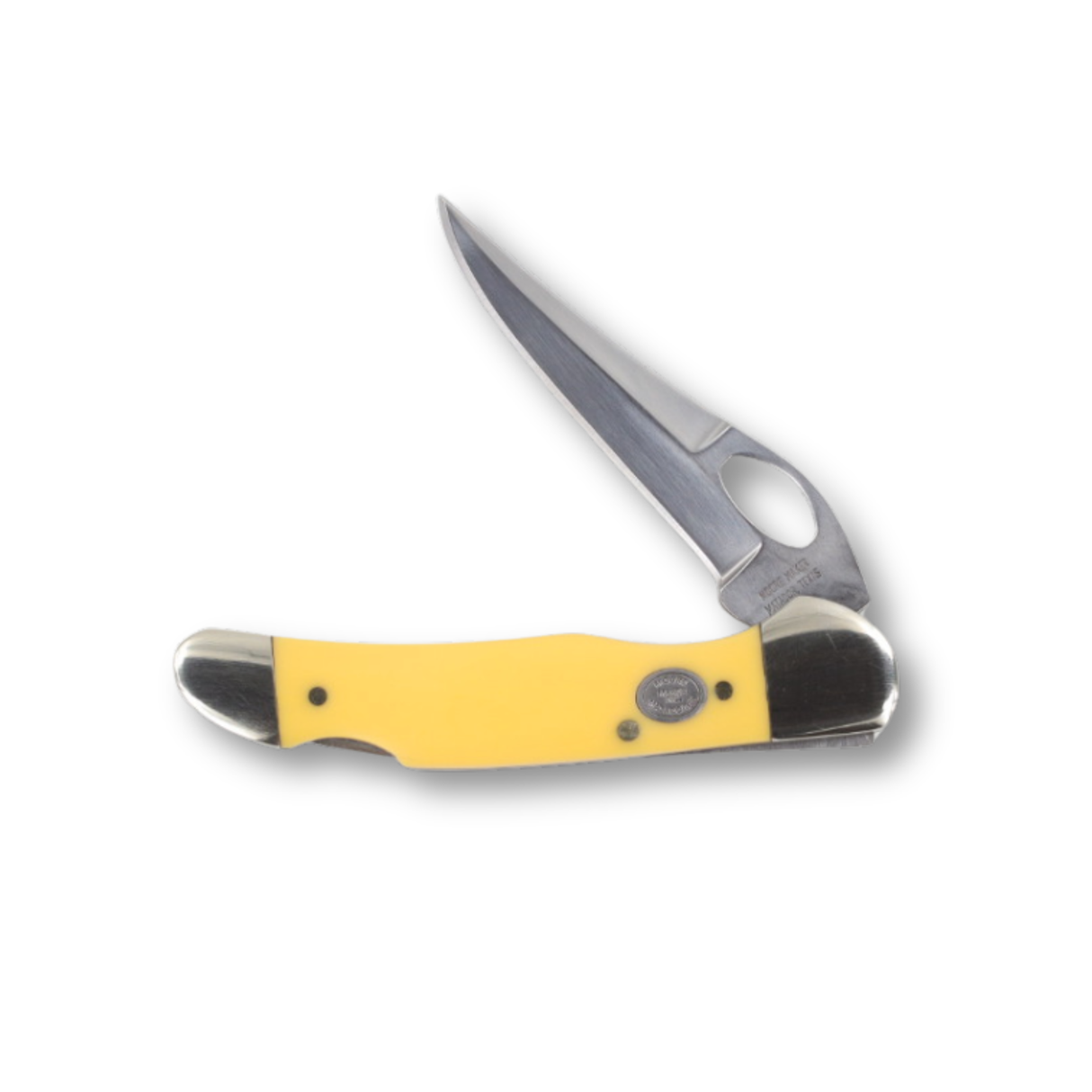 Moore Maker Single Blade Lockback Knife With Clip- Yellow