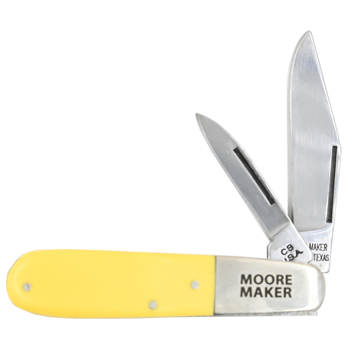 Moore Maker Yellow 3 1/2" Barlow Knife