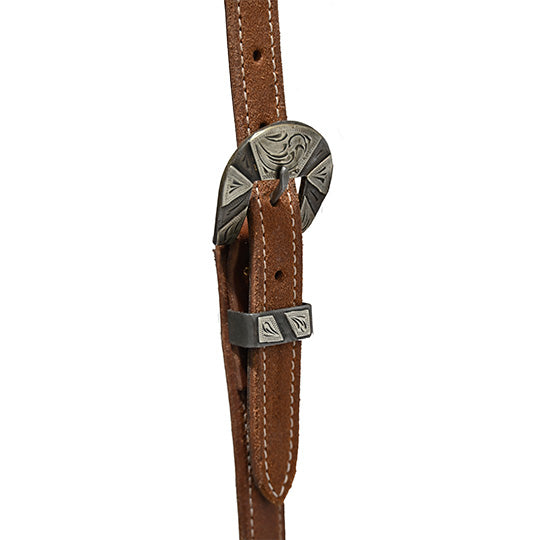 Cowperson Tack 3/4" Roughout Split Ear Headstall with Engraved Buckle