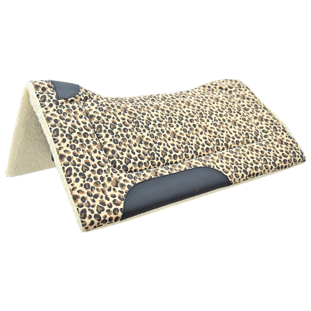Weaver Leather 1" Pony Contoured Fleece Bottom Leopard Saddle Pad- 23"X23"