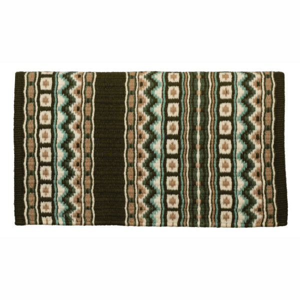 Weaver Leather New Zealand Wool Show Blanket- Olive Green/Sand/Cream