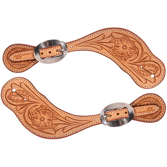 Professional's Choice Men's Floral Tooled Roughout Spur Straps