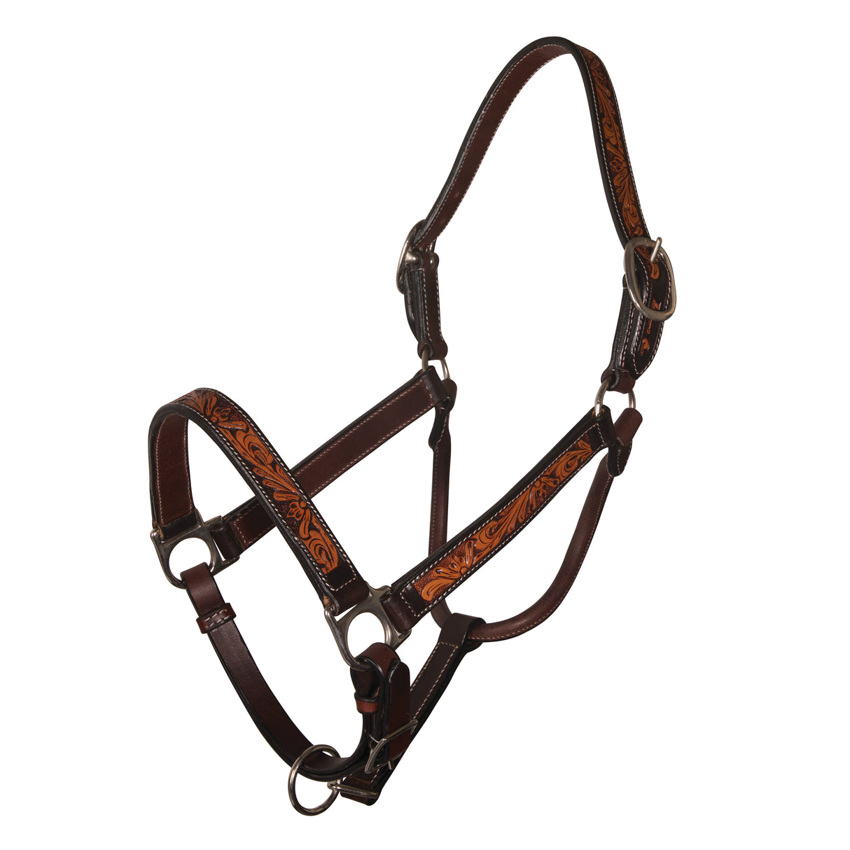 Professional's Choice Two-Toned Floral Tooled Leather Halter