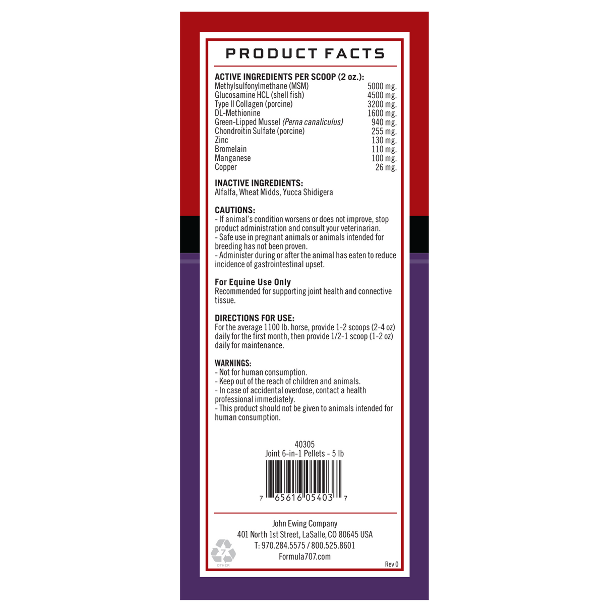 Formula 707 Joint 6-in-1 Pellets (5 lb Bag)