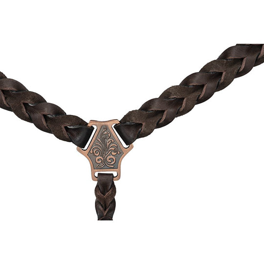 Tough 1 Dark Oil Braided Leather Breast Collar