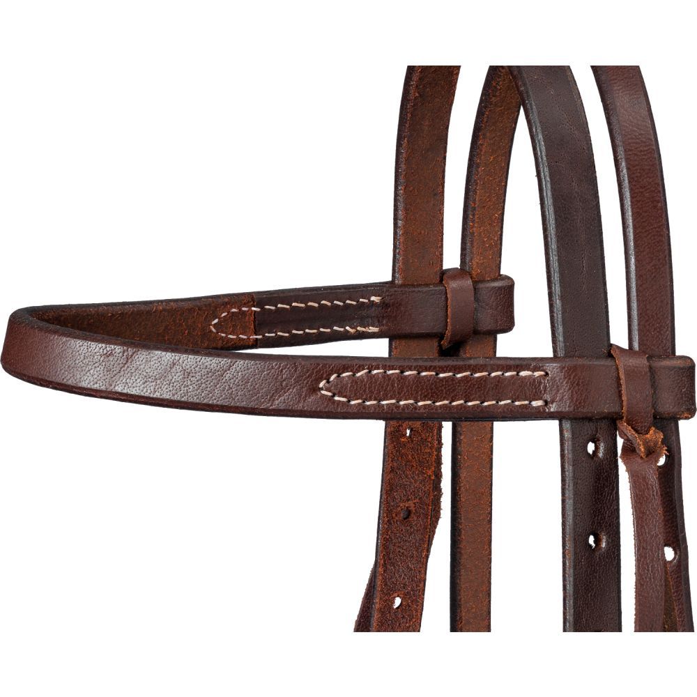 Tough 1 Pony Harness Leather Browband Headstall with Tie Ends