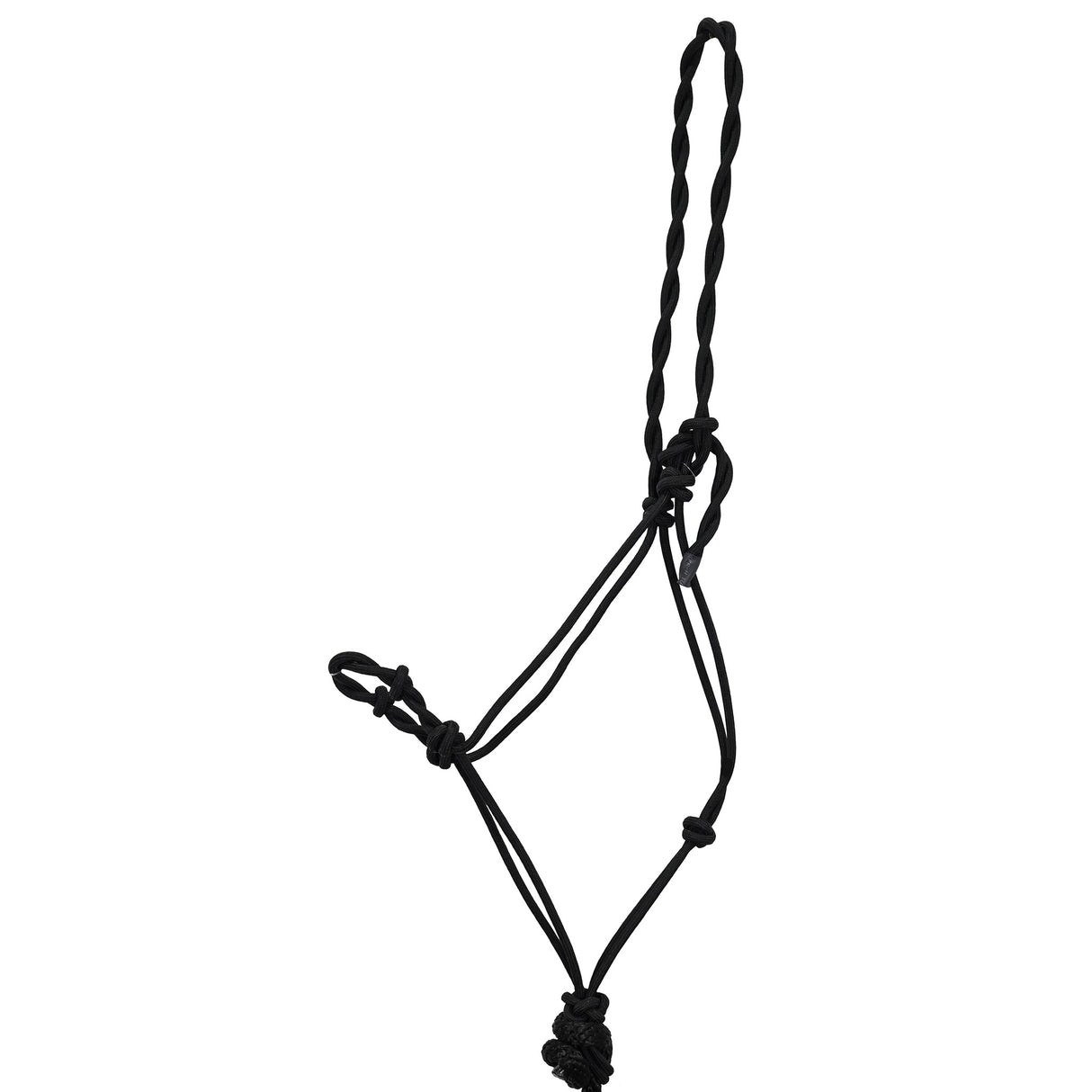 Tough 1 Knotted Rope Halter with Lead Rope- Black