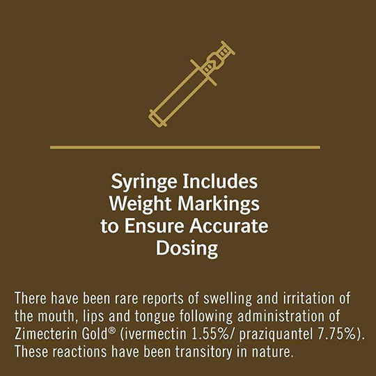 Zimecterin Gold (Ivermectin 1.55%/Praziquantel 7.75%) Dewormer Paste