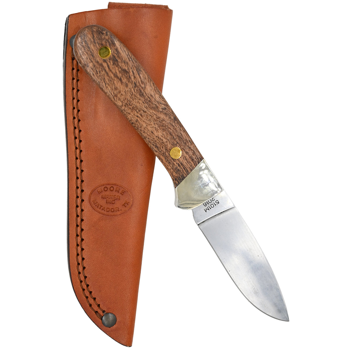 Moore Maker Drop Point Hunter Knife- Mesquite Handle