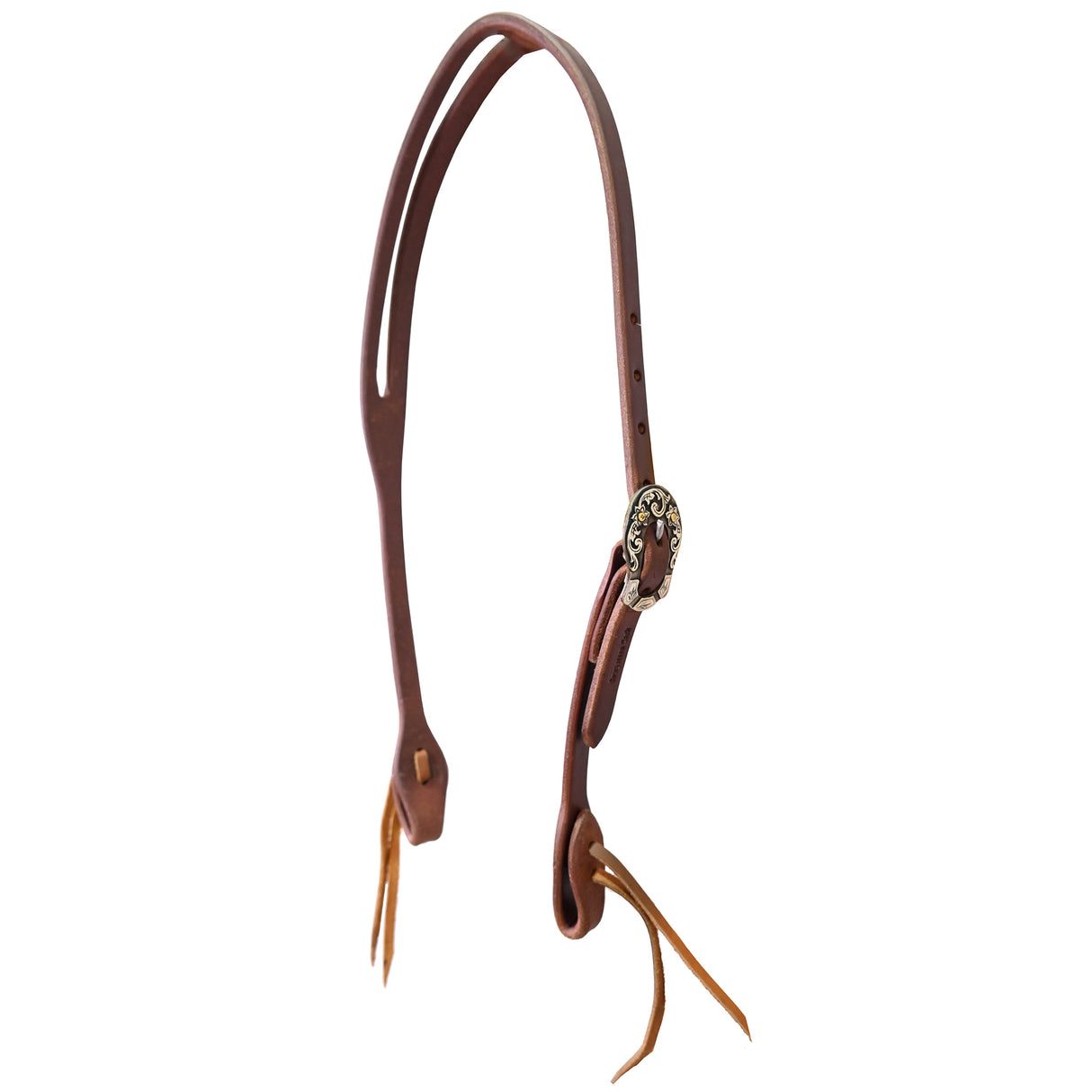Cowperson Tack 5/8" Slot Ear Headstall with Floral Peek-a-Boo Buckle