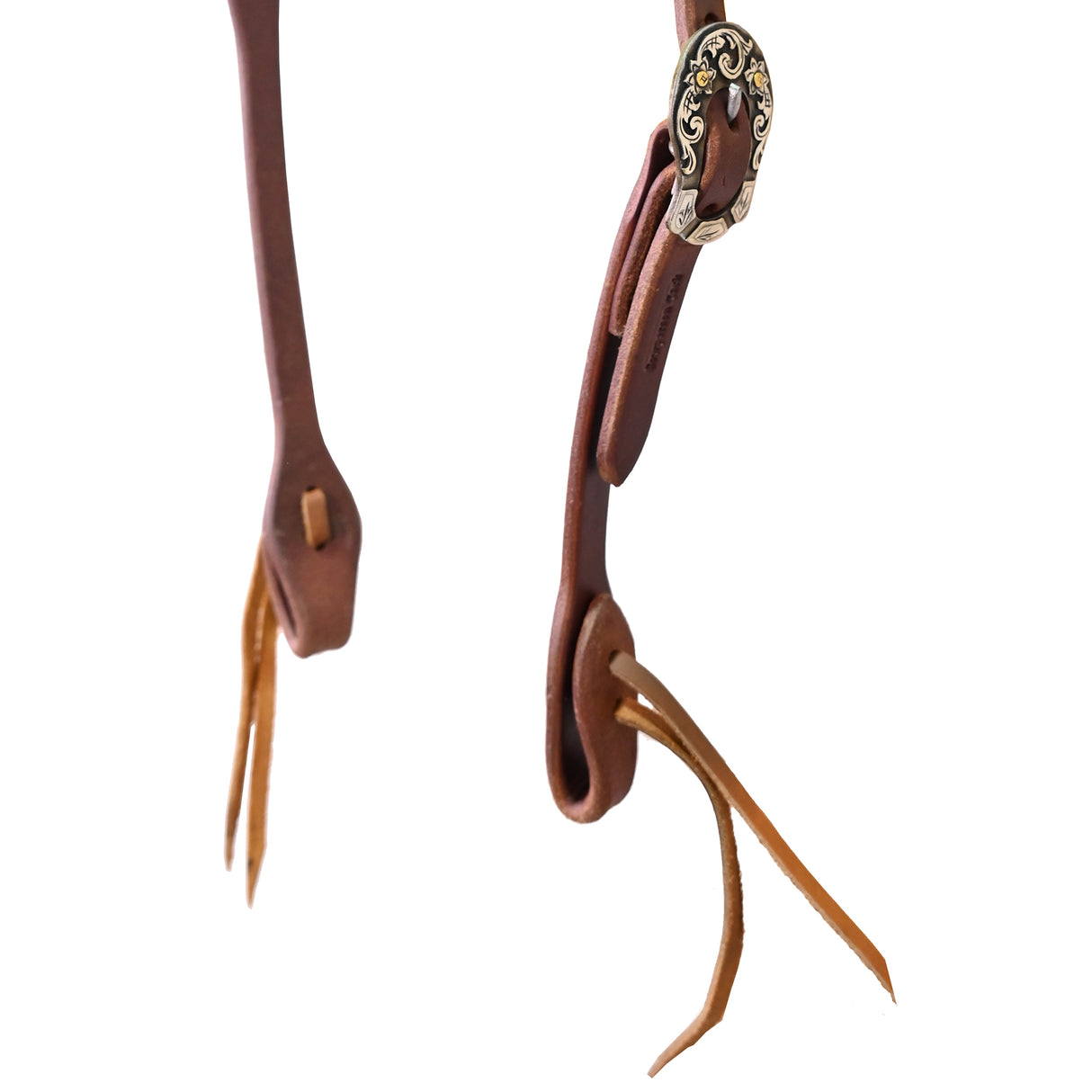 Cowperson Tack 5/8" Slot Ear Headstall with Floral Peek-a-Boo Buckle