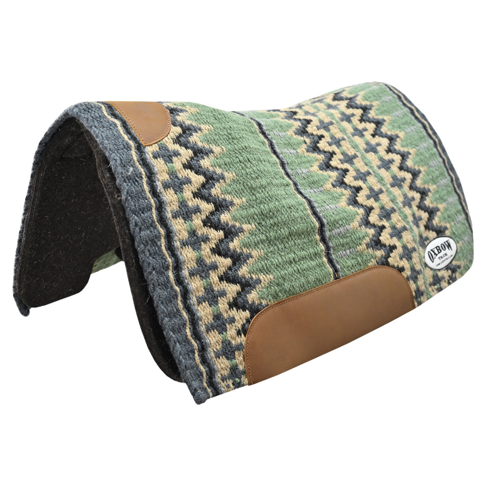 Oxbow Tack 1" 31"X32" Contoured Performance Felt Saddle Pad- Sage Green/Black