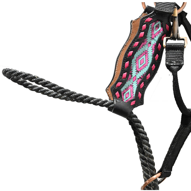 Schulz Equine Pink Aztec Lariat Nose Halter
