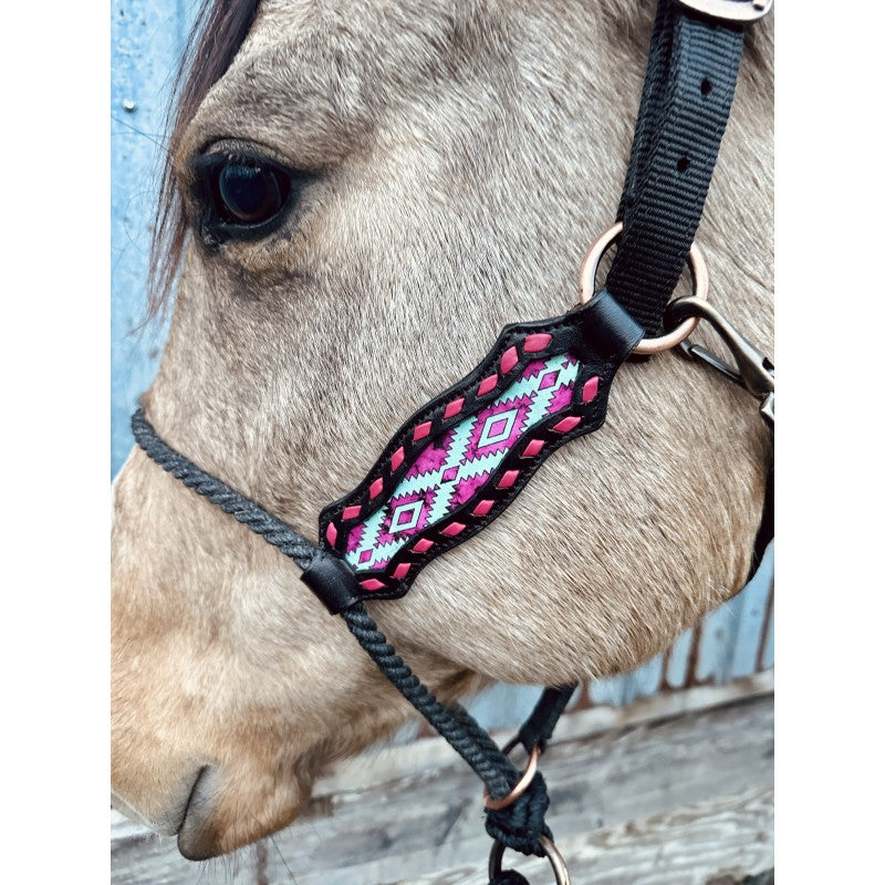 Schulz Equine Pink Aztec Lariat Nose Halter