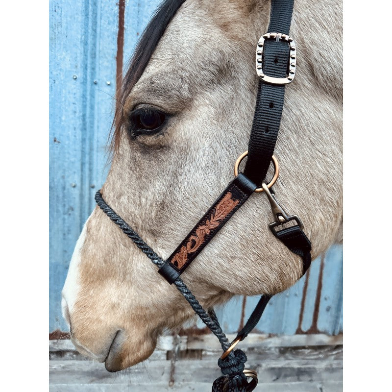 Schulz Equine Tooled Lariat Nose Halter