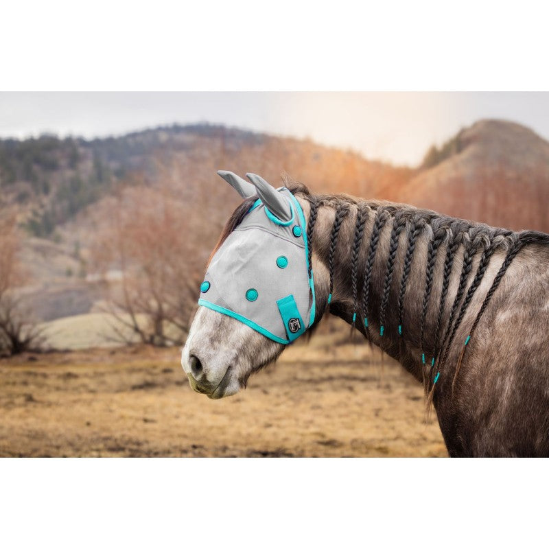 Schulz Equine Perf Boost Magnetic Fly Mask- Teal/Grey