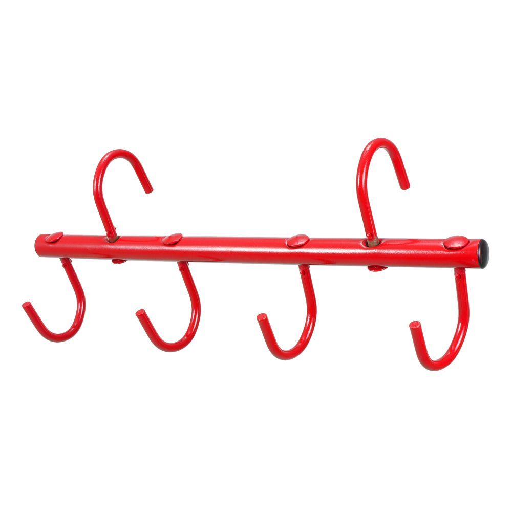 Tough 1 Portable 4-Hook Tack Rack- Red