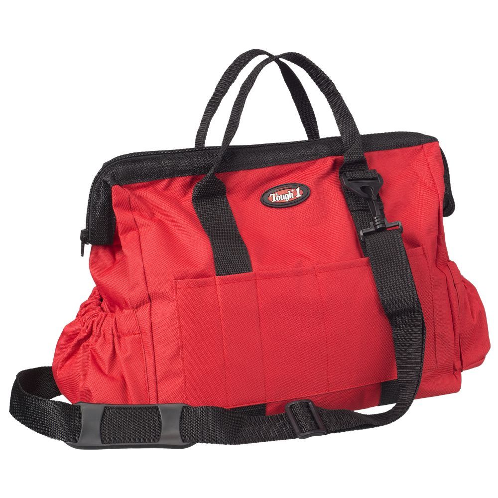 Tough 1 Large Zip Top Grooming Tote- Red