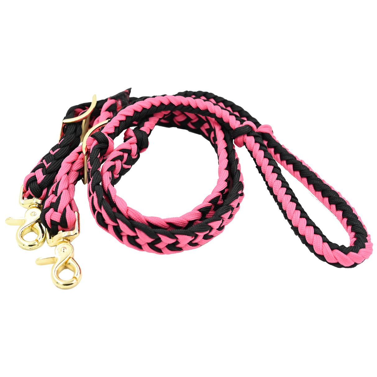 Professional's Choice Nylon Braided Pony Reins- Raspberry